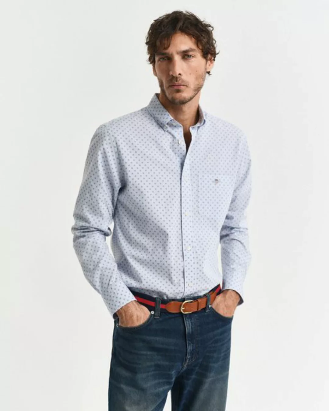 Gant Langarmhemd REG MICRO PRINT SHIRT mit modischem Muster günstig online kaufen