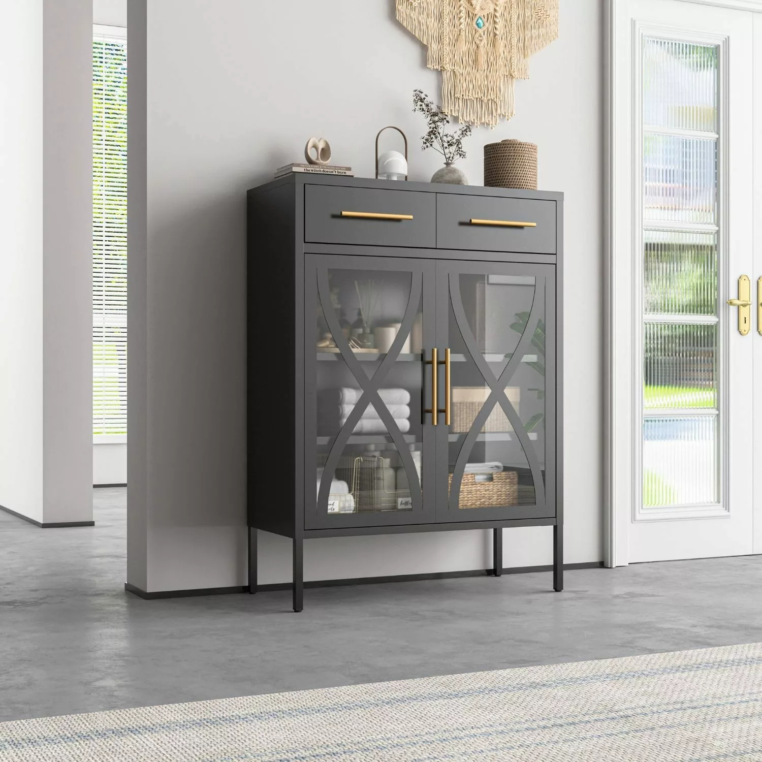 Mein-Regal Sideboard TORONTO, Schwarz Kommode Metall günstig online kaufen