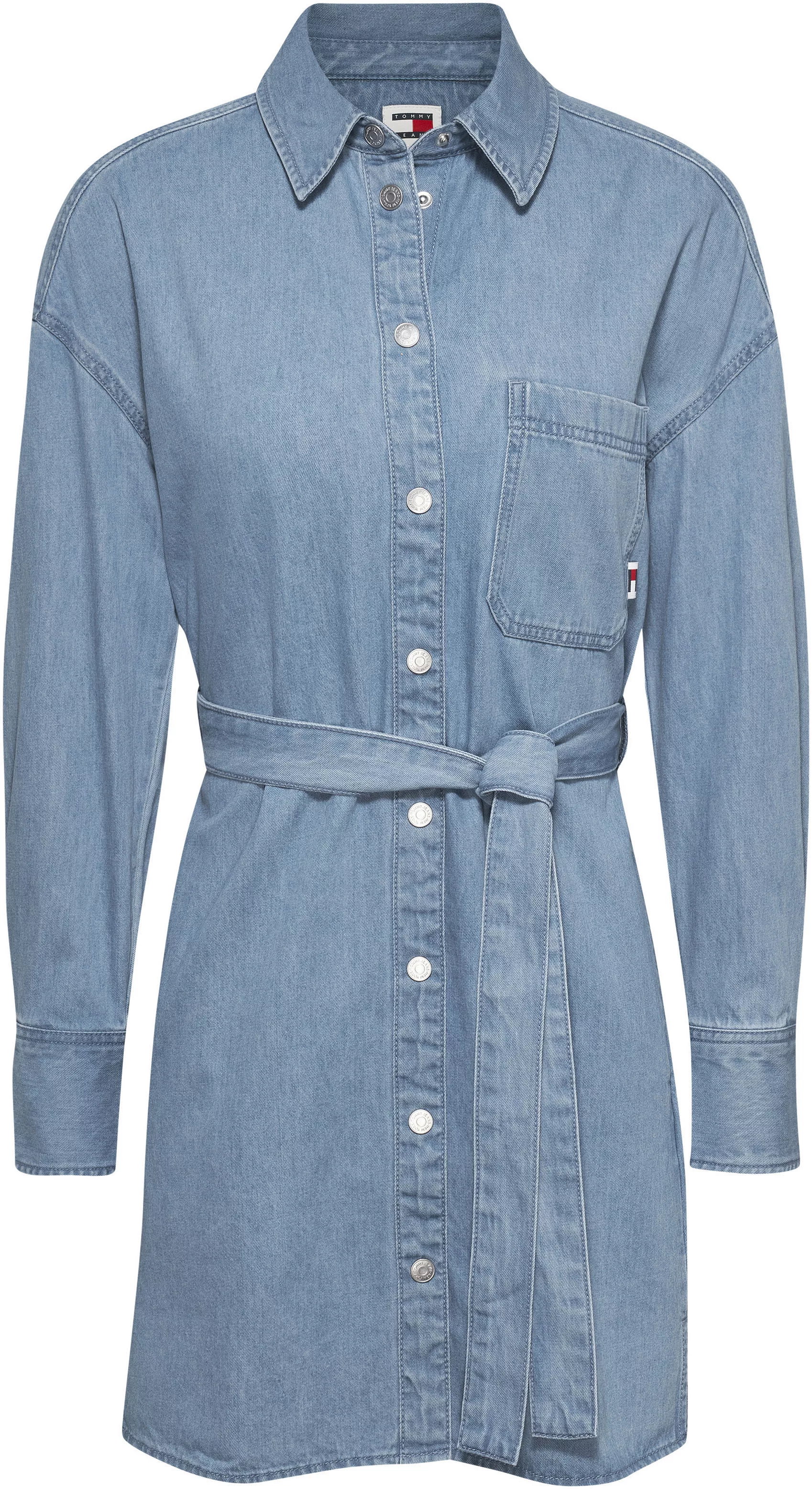 Tommy Jeans Jeanskleid "TJW BELTED DENIM SHIRT DRESS EXT", mit Markenlabel günstig online kaufen