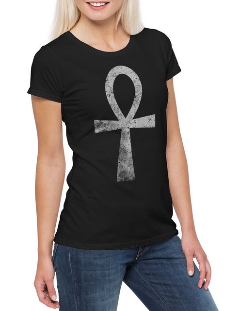 Urban Backwoods Print-Shirt Anch III Damen T-Shirt Ankh Henkelkreuz Lebenss günstig online kaufen