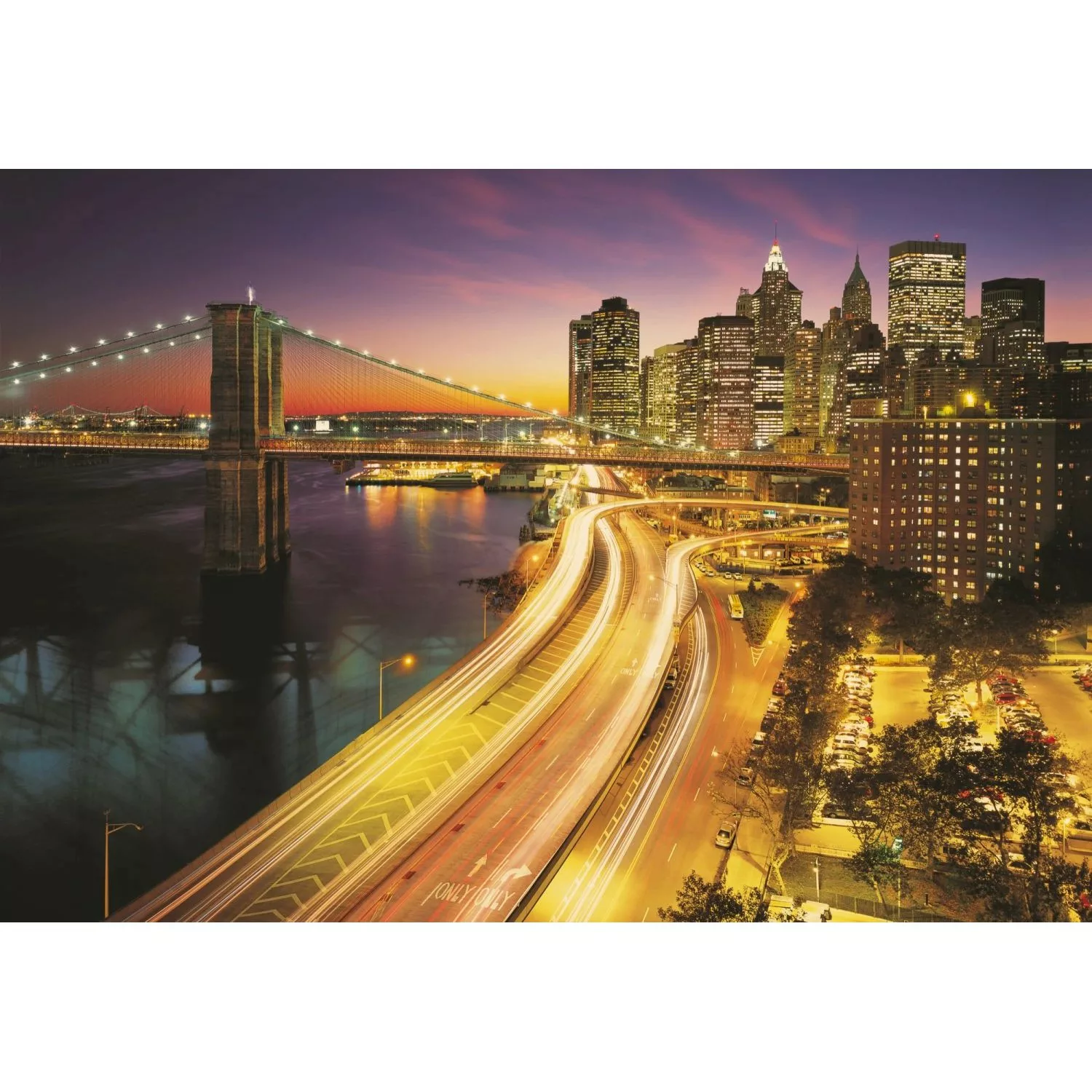 Komar Fototapete Nyc Lights Gelb und Lila 368 x 254 cm 610985 günstig online kaufen