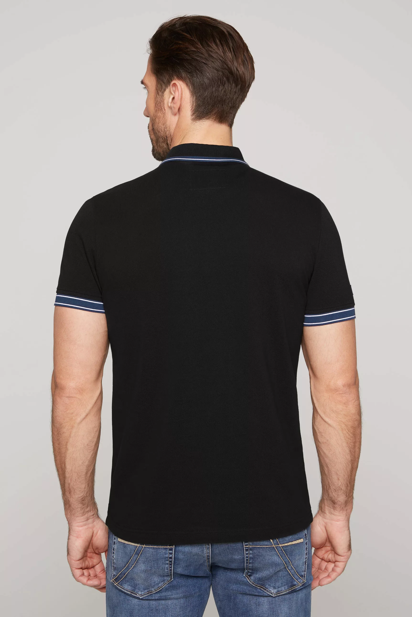 CAMP DAVID Poloshirt mit Print am Kragen günstig online kaufen