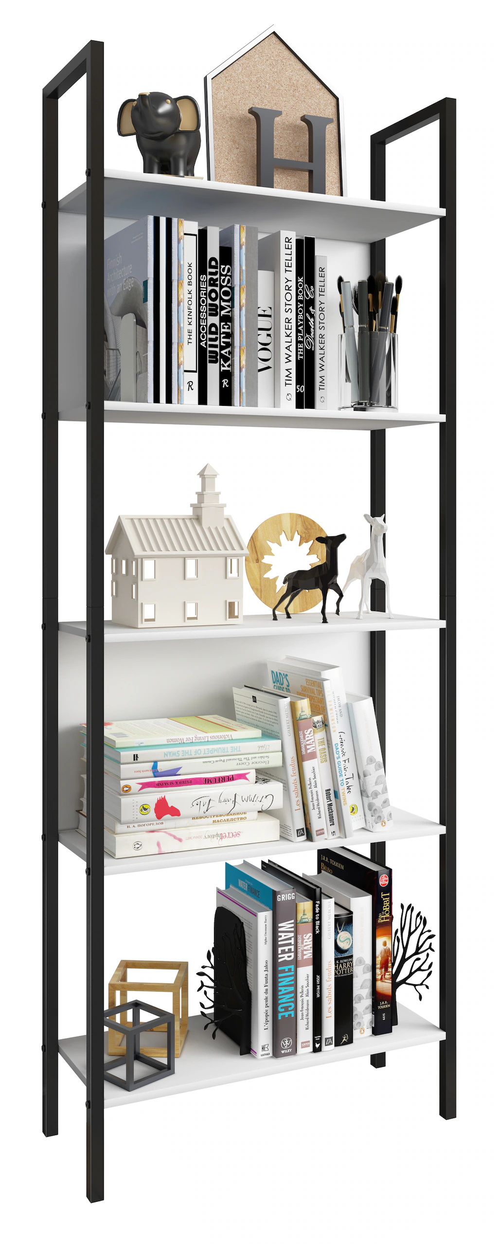 VCM Standregal "VCM Holz Metall Aufbewahrung Stand Regal Bücherregal Deko B günstig online kaufen