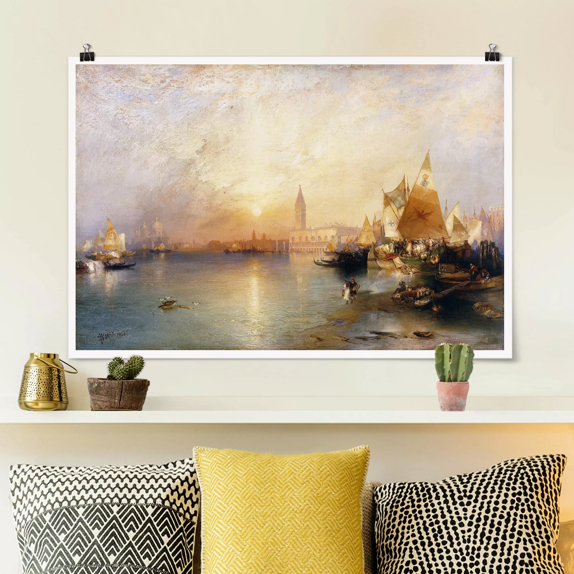 Poster Kunstdruck - Querformat Thomas Moran - Venedig bei Sonnenuntergang günstig online kaufen