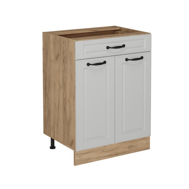 Vicco Unterschrank R-Line, Weiß Landhaus/Goldkraft Eiche, 60 cm mit Schubla günstig online kaufen