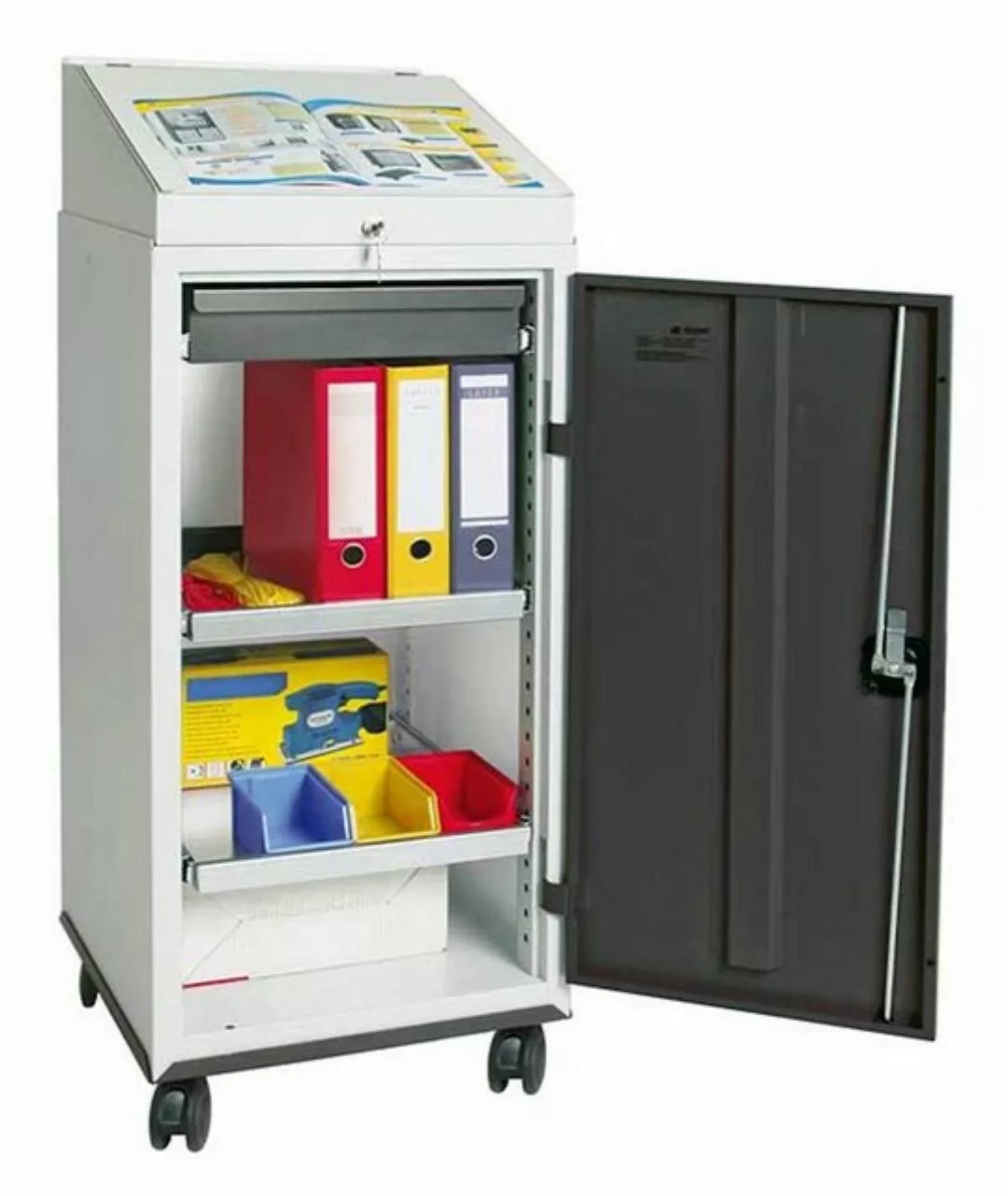 PROREGAL® Werkzeugschrank Fahrbares Schrankpult, HxBxT 131x50x50cm, Lichtgr günstig online kaufen