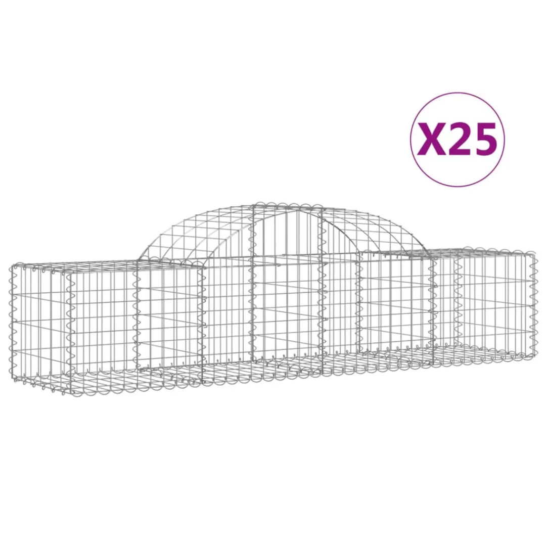 Vidaxl Gabionen Mit Hochbogen 25 Stk. 200x50x40/60 Cm Verzinktes Eisen günstig online kaufen