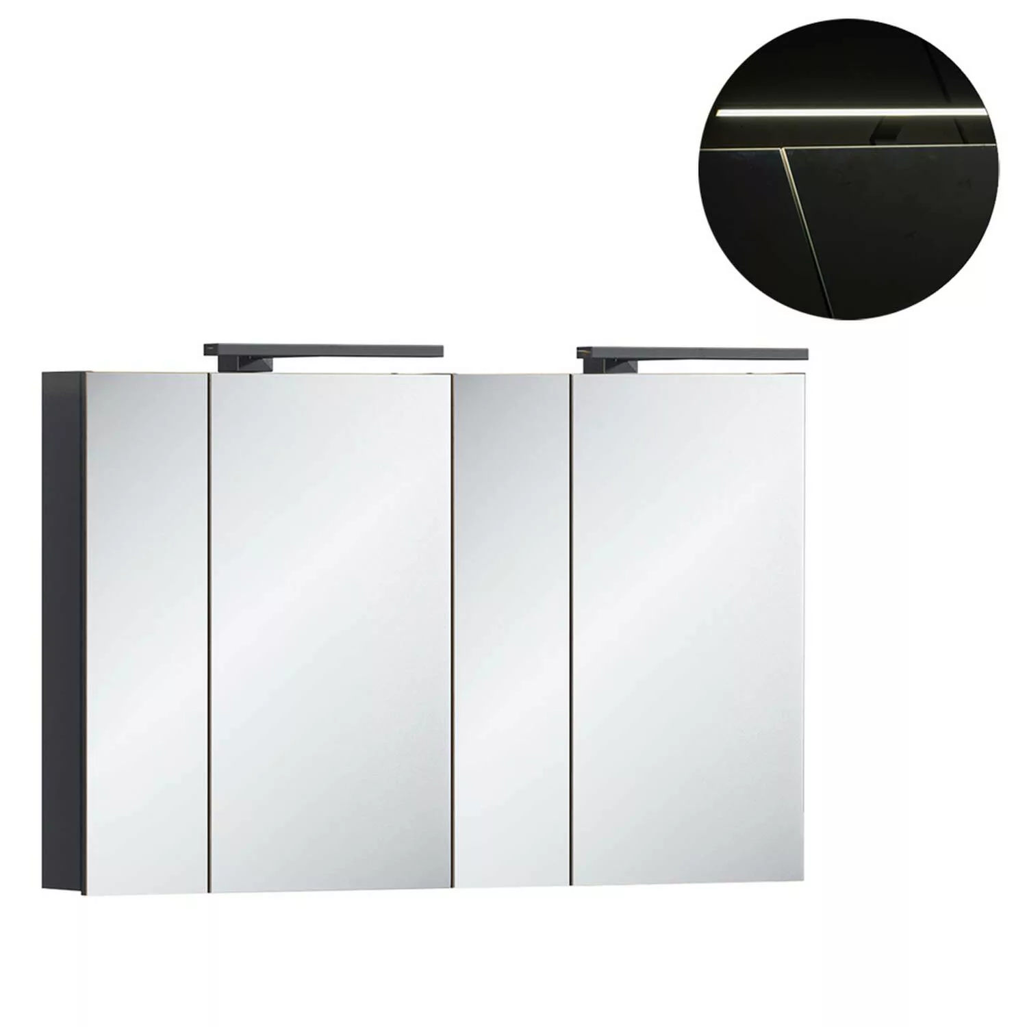 Lomadox Bad Spiegelschrank mit LED Beleuchtung 120 cm breit MODENA-56 in an günstig online kaufen