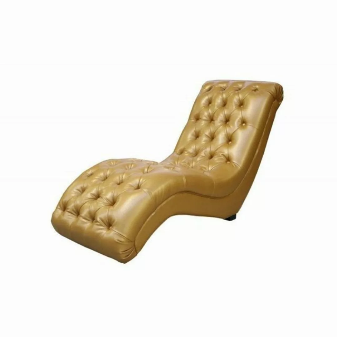 JVmoebel Chaiselongue Goldene Chesterfield Liege design Chaiselounge Club C günstig online kaufen