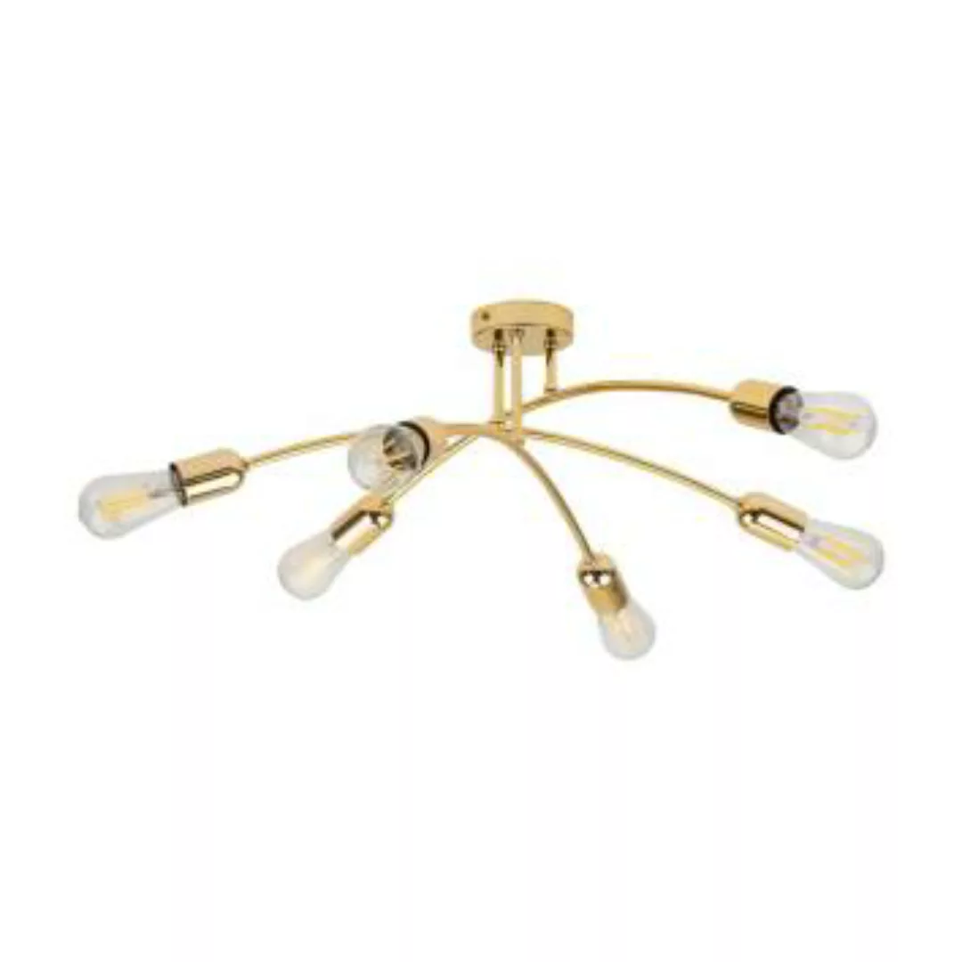 Deckenlampe NOKO Metall in Gold 62 cm lang 6x E27 günstig online kaufen