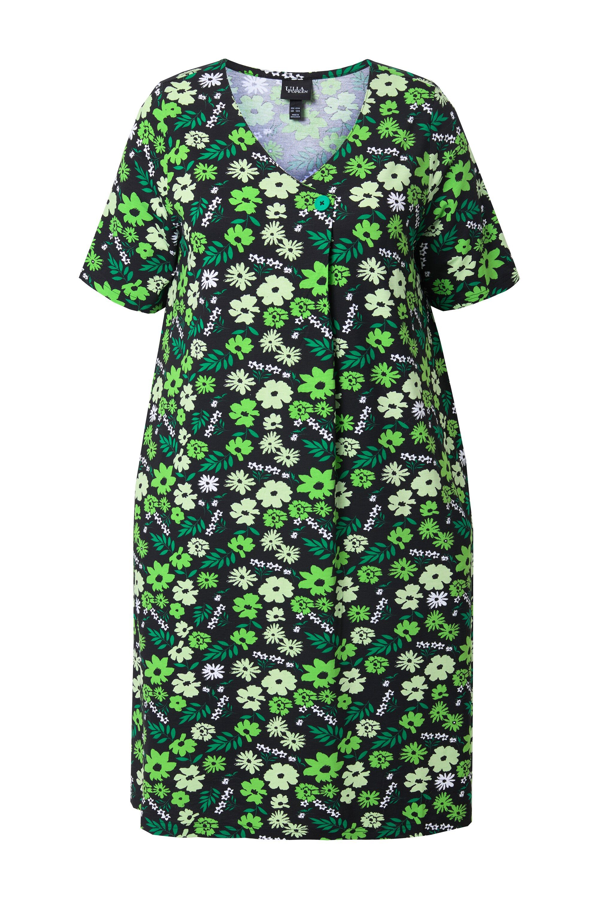 Ulla Popken Jerseykleid Jerseykleid Blüten A-Linie günstig online kaufen