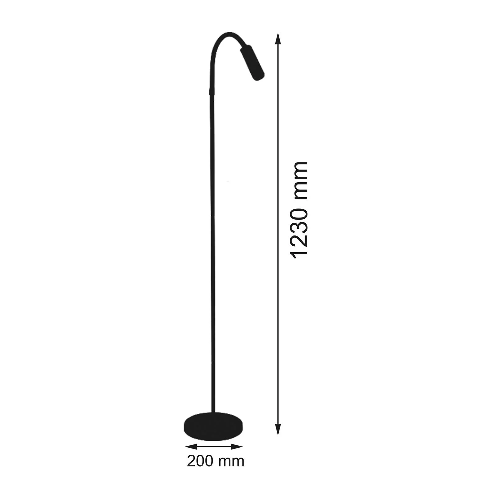 LED-Stehlampe Rocco, nickel matt Flexarm schwarz günstig online kaufen