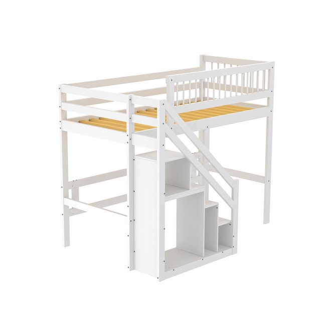 REDOM Etagenbett Kinderbett, Jugendbett, Holzbett, Einzelbett (Treppe mit A günstig online kaufen