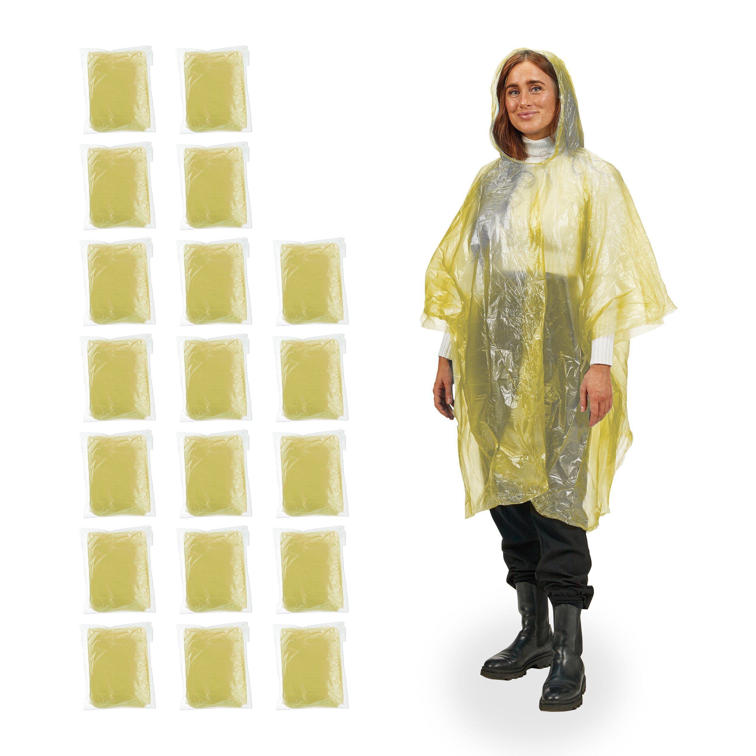 relaxdays Regenponcho Einweg Regenponcho 20er Set günstig online kaufen