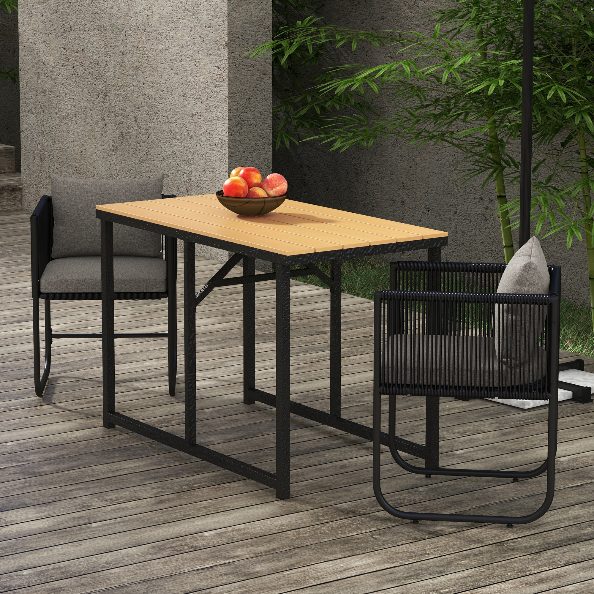 Outsunny Gartenmöbel Set 3-teilig für den Außenbereich mit 1 Tisch und 2 Se günstig online kaufen