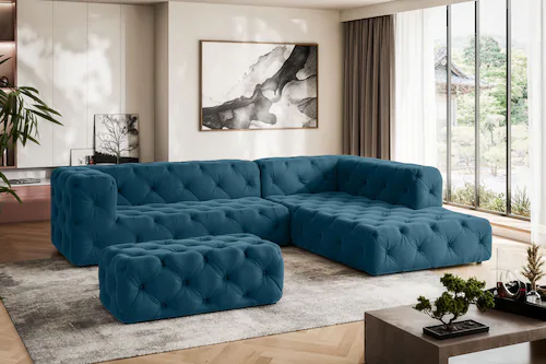 Places of Style Ecksofa "FOLLINA", L-Form, mit klassischer Chesterfield-Kno günstig online kaufen