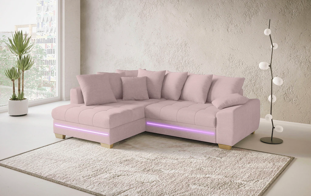 Mr. Couch Ecksofa "Nikita II, L-Form", mit Kaltschaum, RGB-LED Beleuchtung, günstig online kaufen