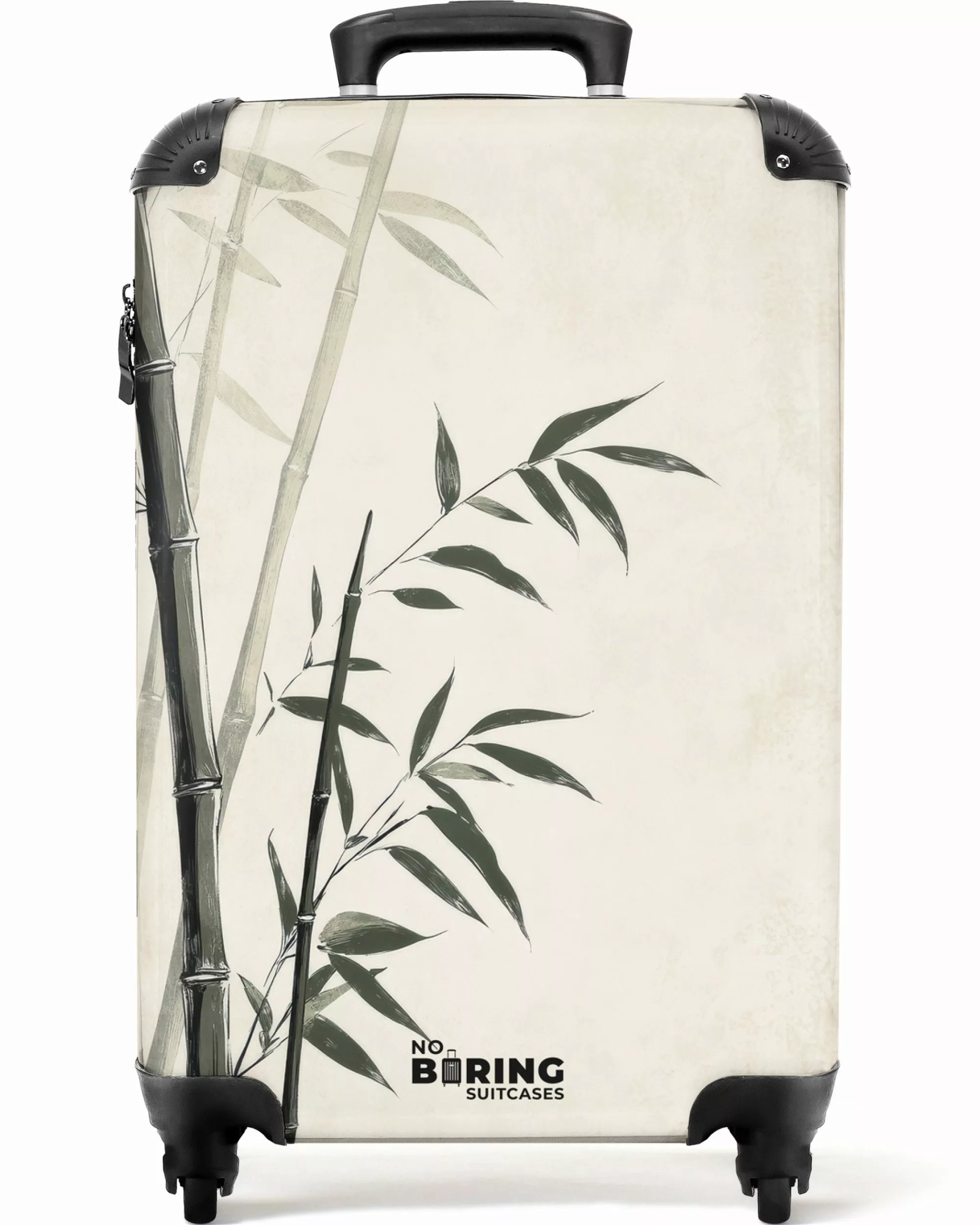 NoBoringSuitcases.com© Hartschalen-Trolley Bambus-Illustration auf cremefar günstig online kaufen