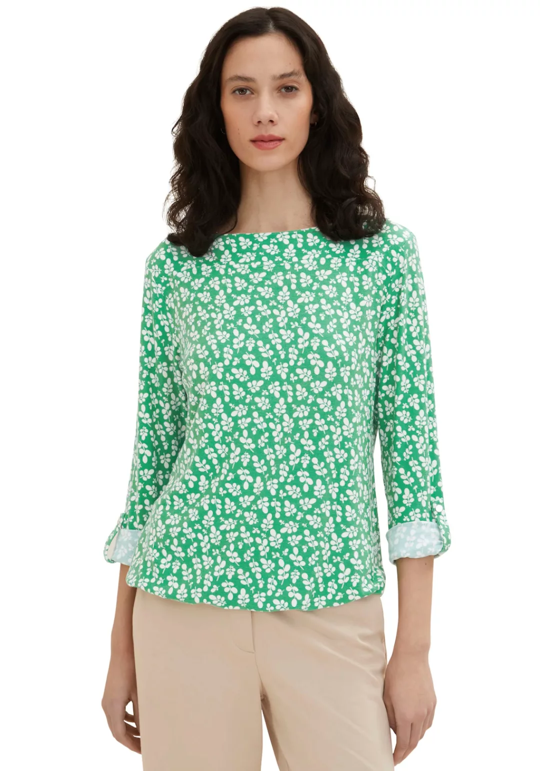 TOM TAILOR Print-Shirt "Tom Tailor Damen Print-Shirt", im Floral-Design günstig online kaufen