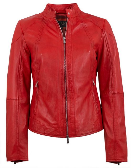 Jilani Lederjacke Amila Echtleder Damen Lederjacke Lammnappa rot günstig online kaufen