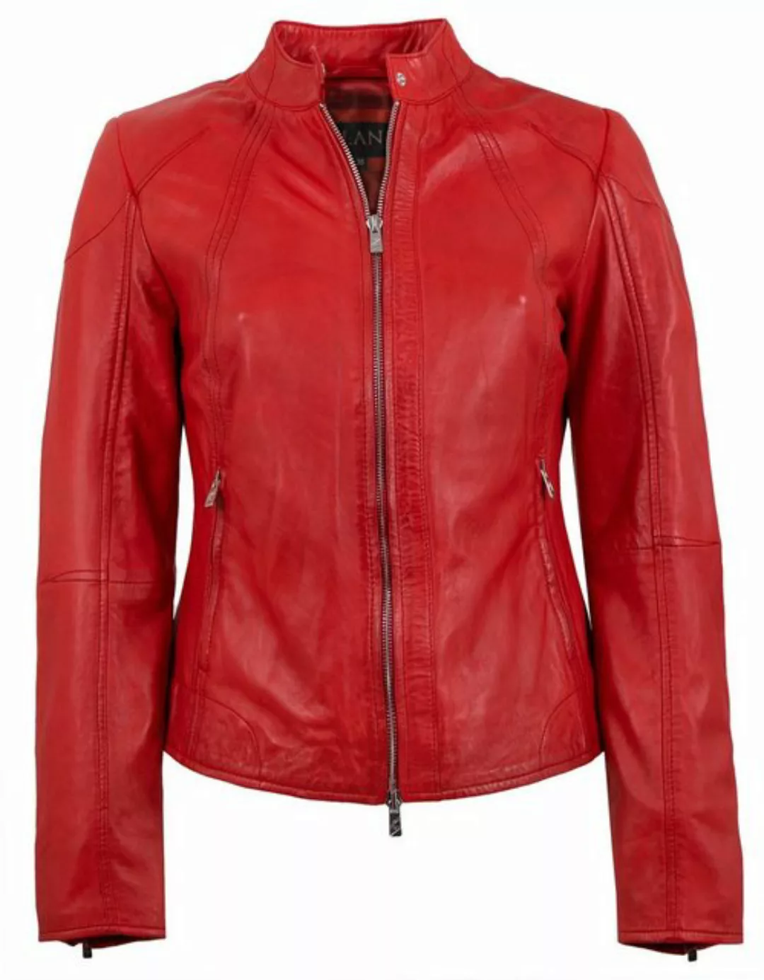 Jilani Lederjacke Amila Echtleder Damen Lederjacke Lammnappa rot günstig online kaufen