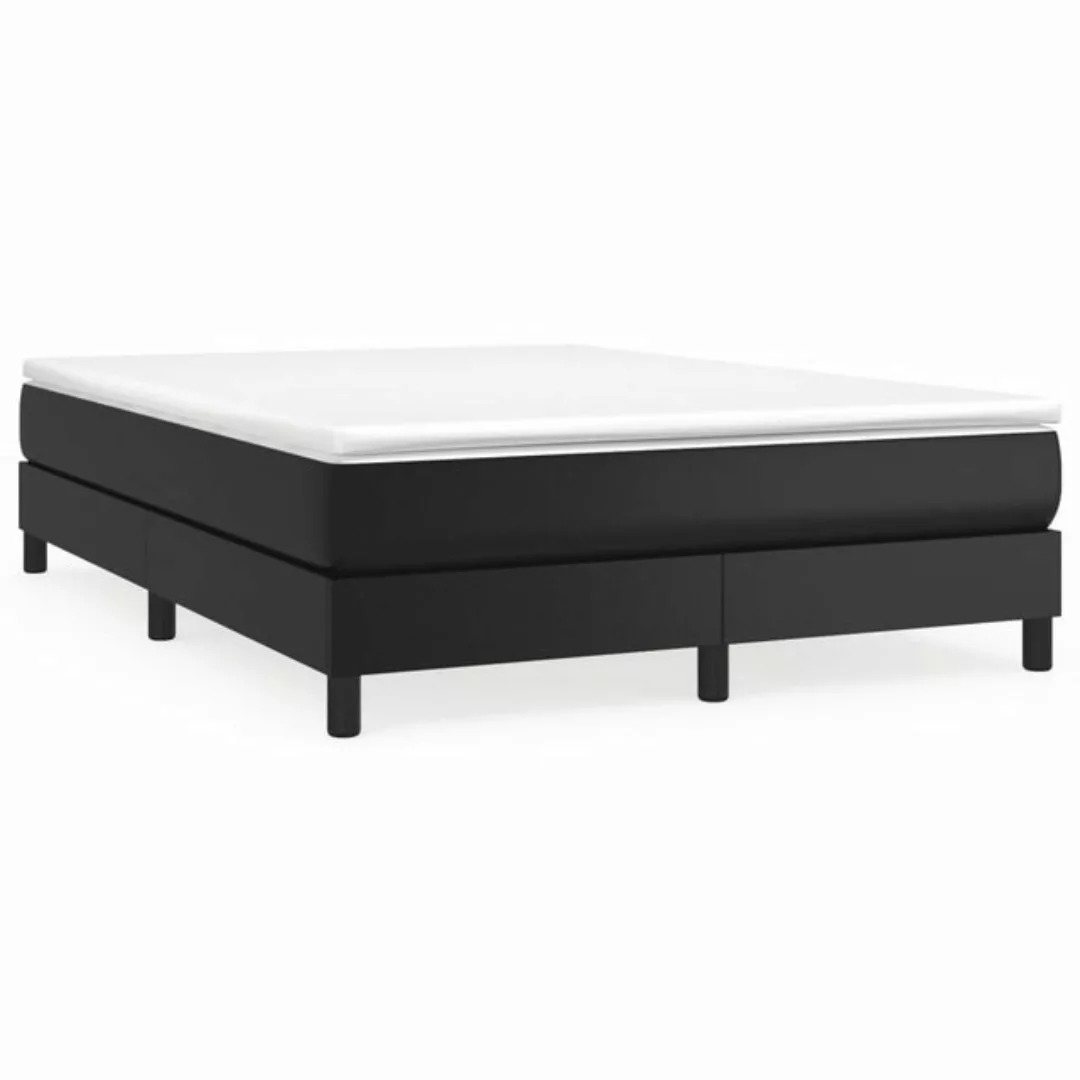 vidaXL Bettgestell Boxspringbett mit Matratze Schwarz 140x200 cm Kunstleder günstig online kaufen