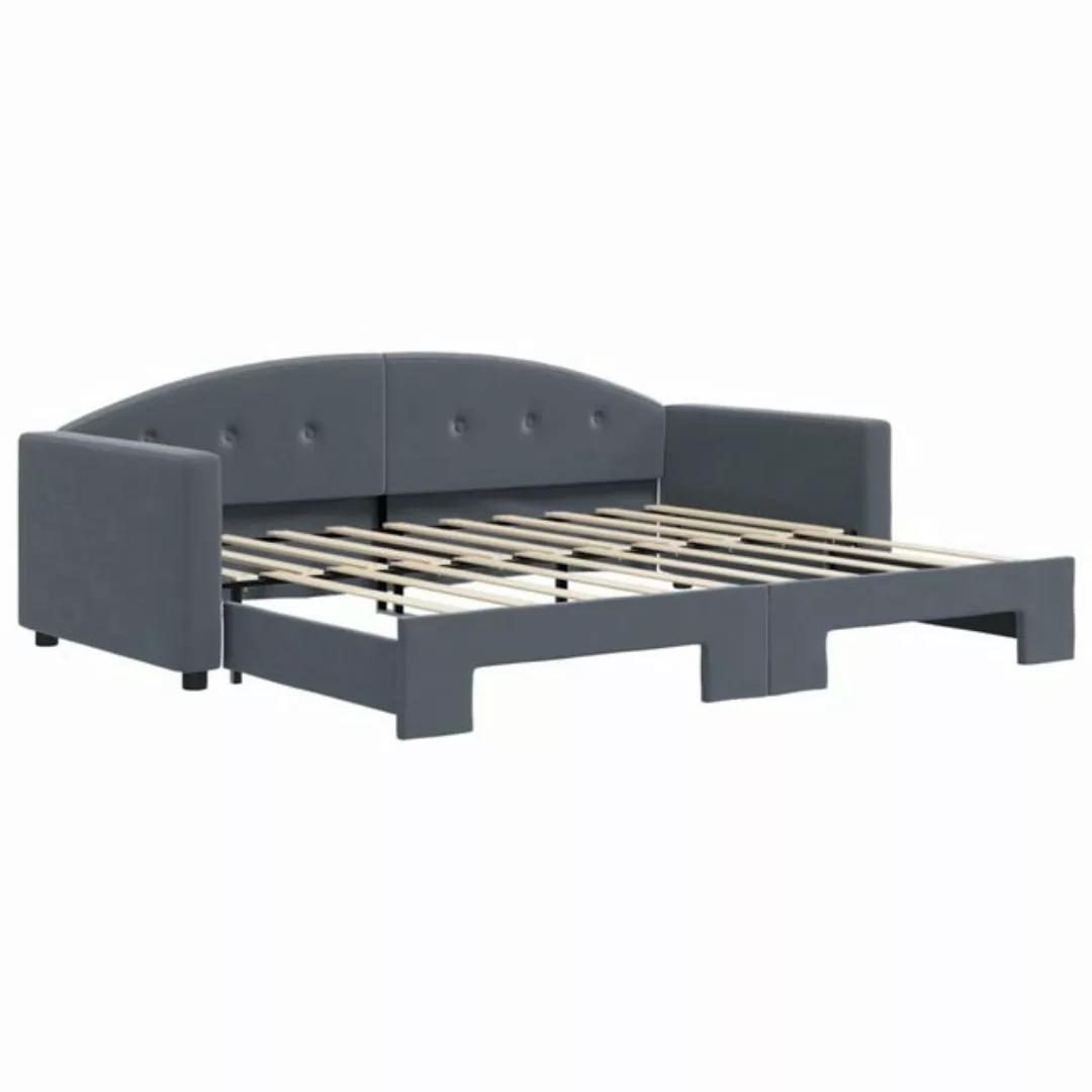 vidaXL Bett Tagesbett Ausziehbar Dunkelgrau 90x190 cm Samt günstig online kaufen