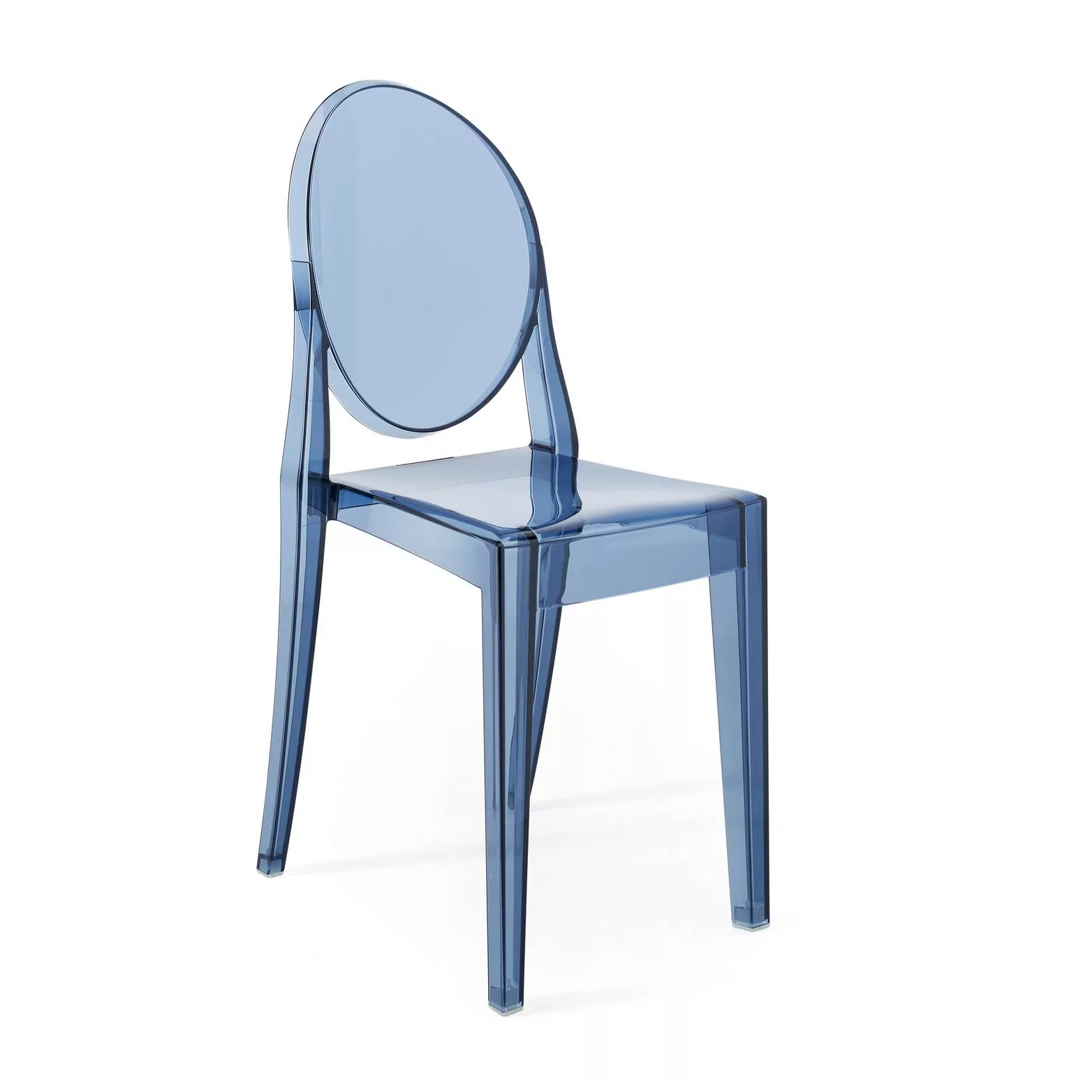 Kartell - Victoria Ghost Stuhl Polycarbonat 2.0 - puderblau/transparent/BxH günstig online kaufen