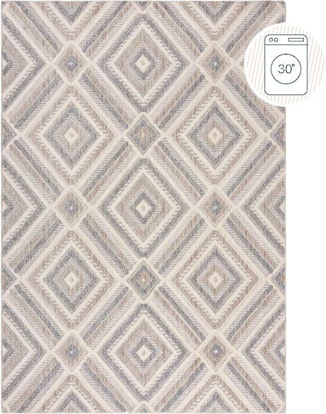 FLAIR RUGS Teppich »Beckett«, rechteckig, 4 mm Höhe, Waschbarer Geometrisch günstig online kaufen