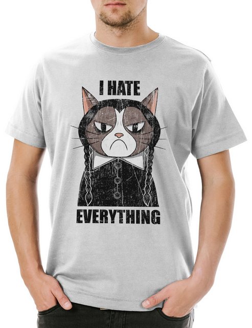 Urban Backwoods Print-Shirt I Hate Everything Cat Herren T-Shirt Cat Cats K günstig online kaufen