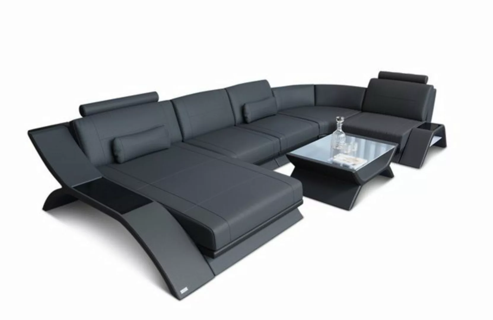 Sofa Dreams Wohnlandschaft Sofa Leder Calabria U Form Ledersofa, Couch, mit günstig online kaufen