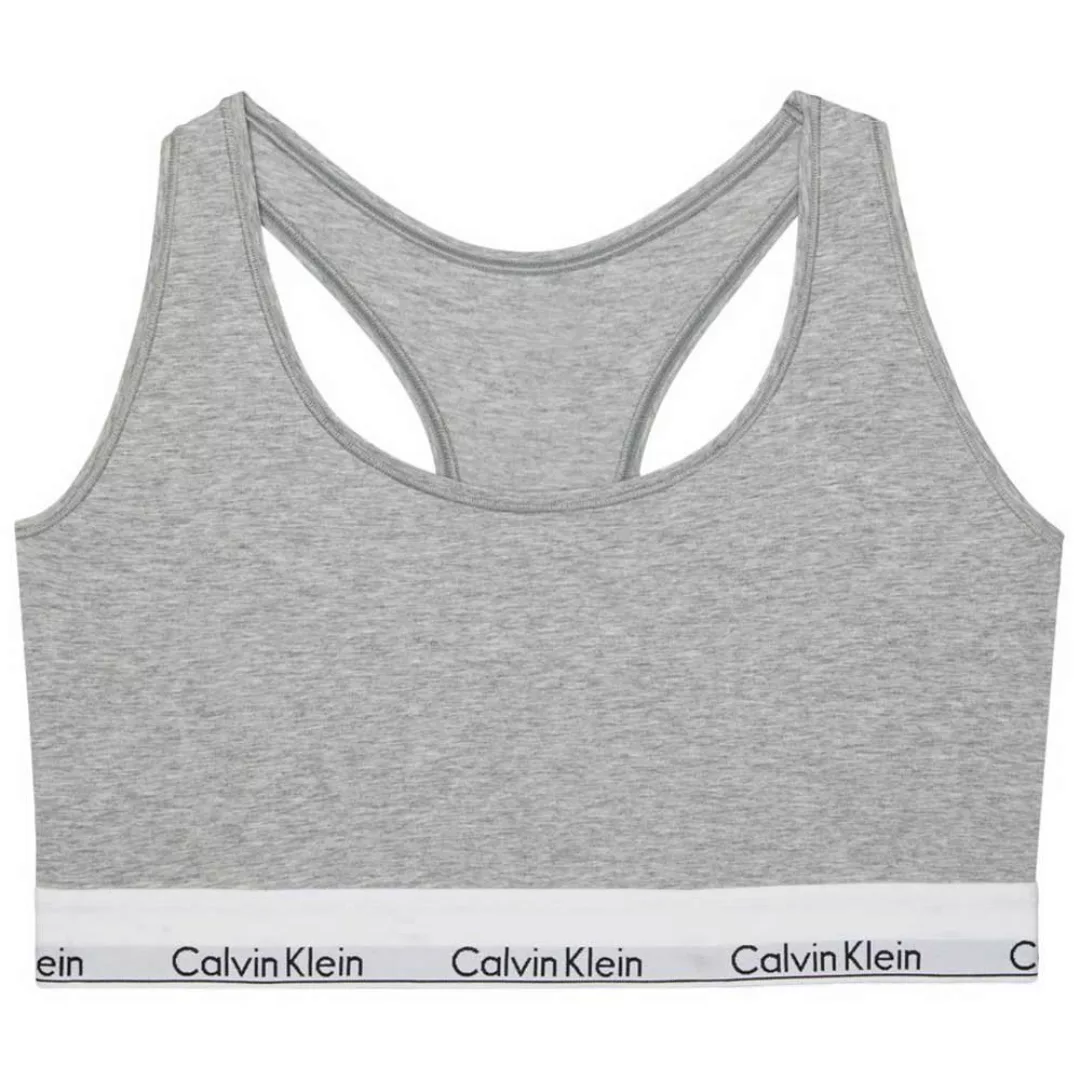 Calvin Klein Plus Size – Modernes Baumwollbustier in Grau günstig online kaufen