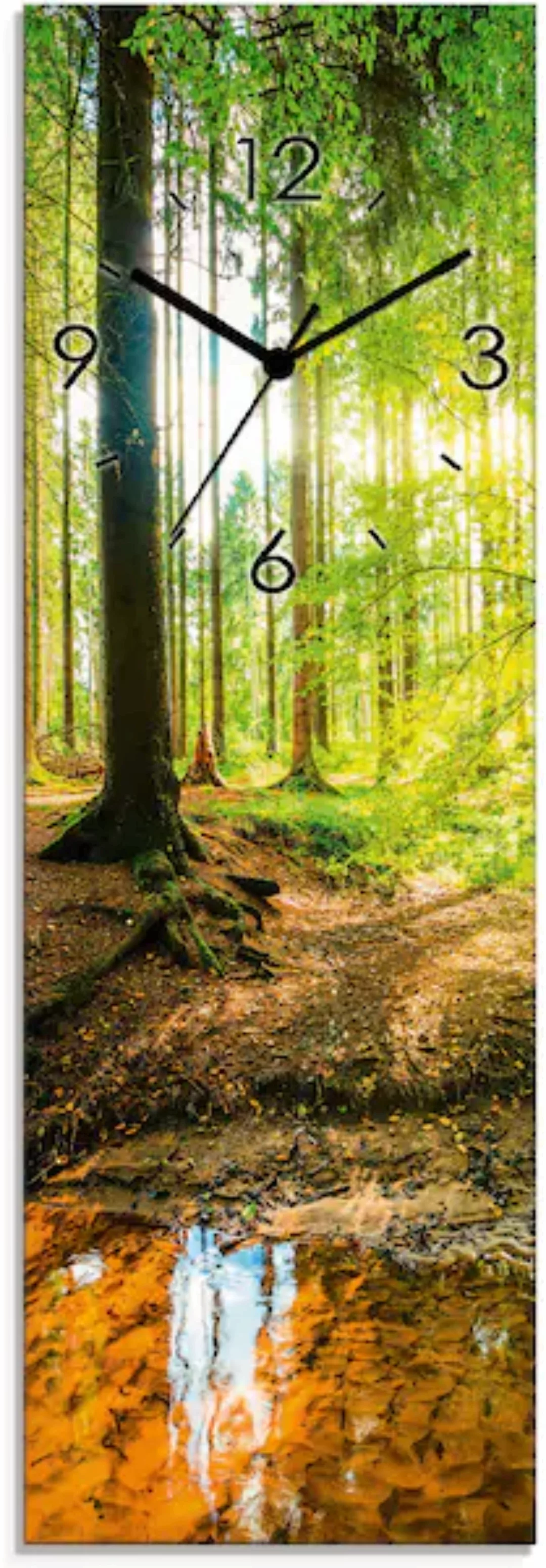 Artland Wanduhr »Wald mit Bach«, wahlweise mit Quarz- oder Funkuhrwerk, lau günstig online kaufen