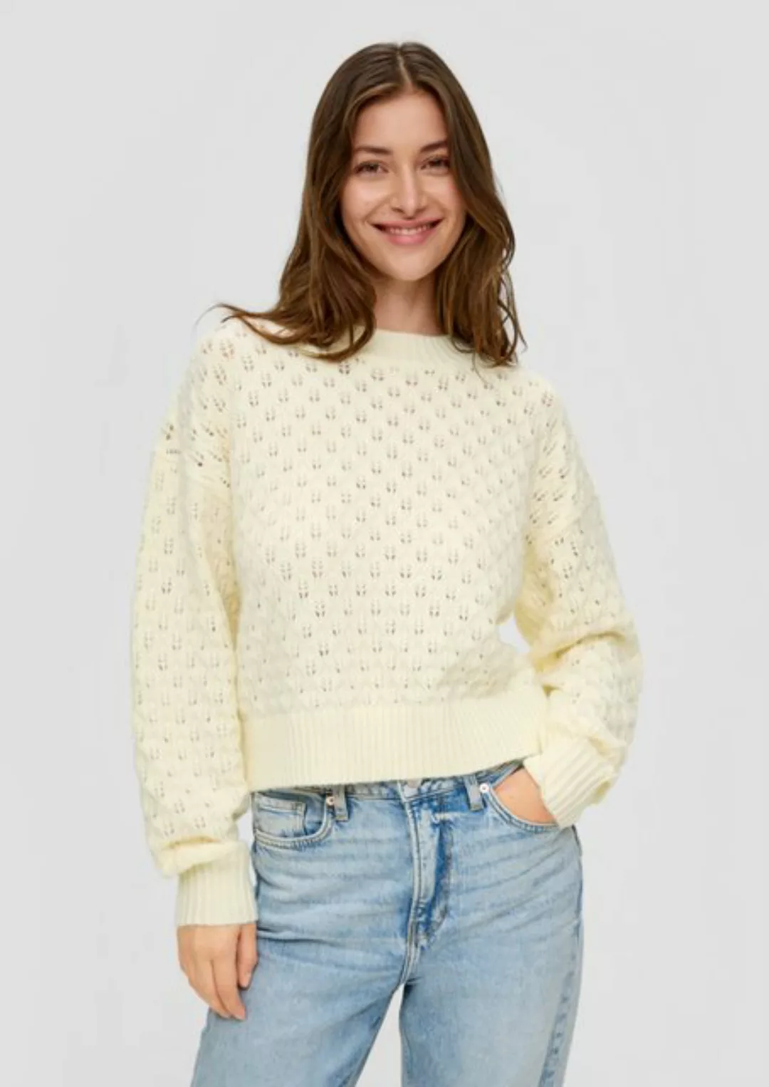 QS Strickpullover Pullover mit Strickmuster günstig online kaufen