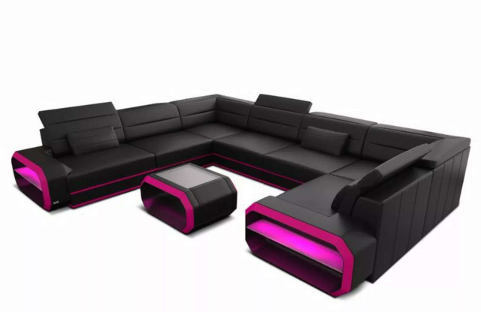 Sofa Dreams Wohnlandschaft Leder Sofa Verona U Form Ledercouch Ledersofa, C günstig online kaufen