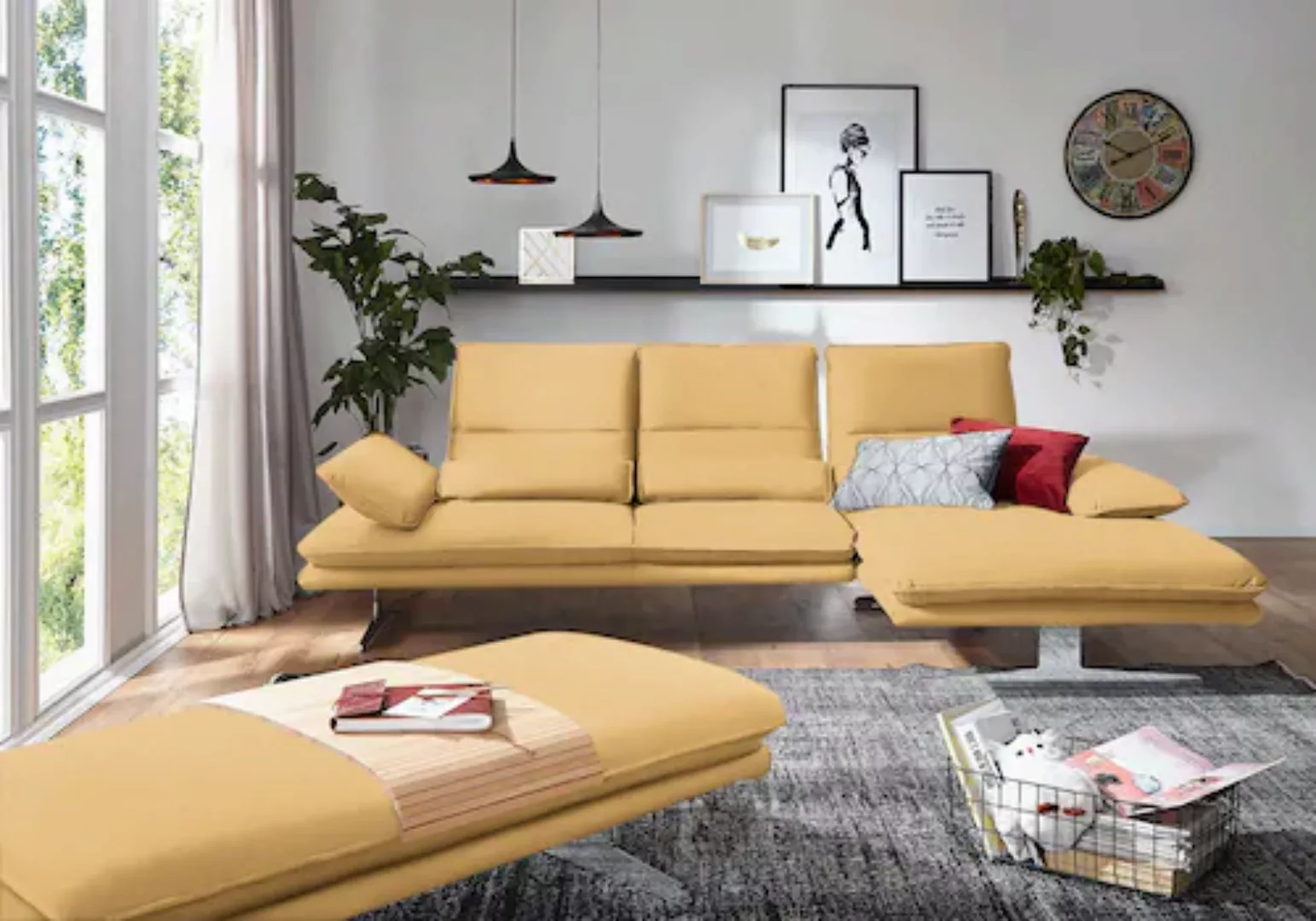 W.SCHILLIG Ecksofa "broadway, Designsofa mit tollem Sitzkomfort", Sitztiefe günstig online kaufen