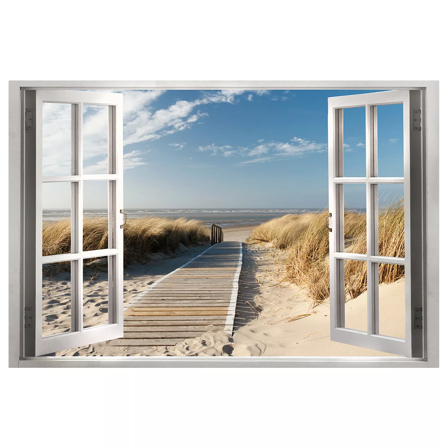 home24 Wandbild Window: View of the Beach günstig online kaufen