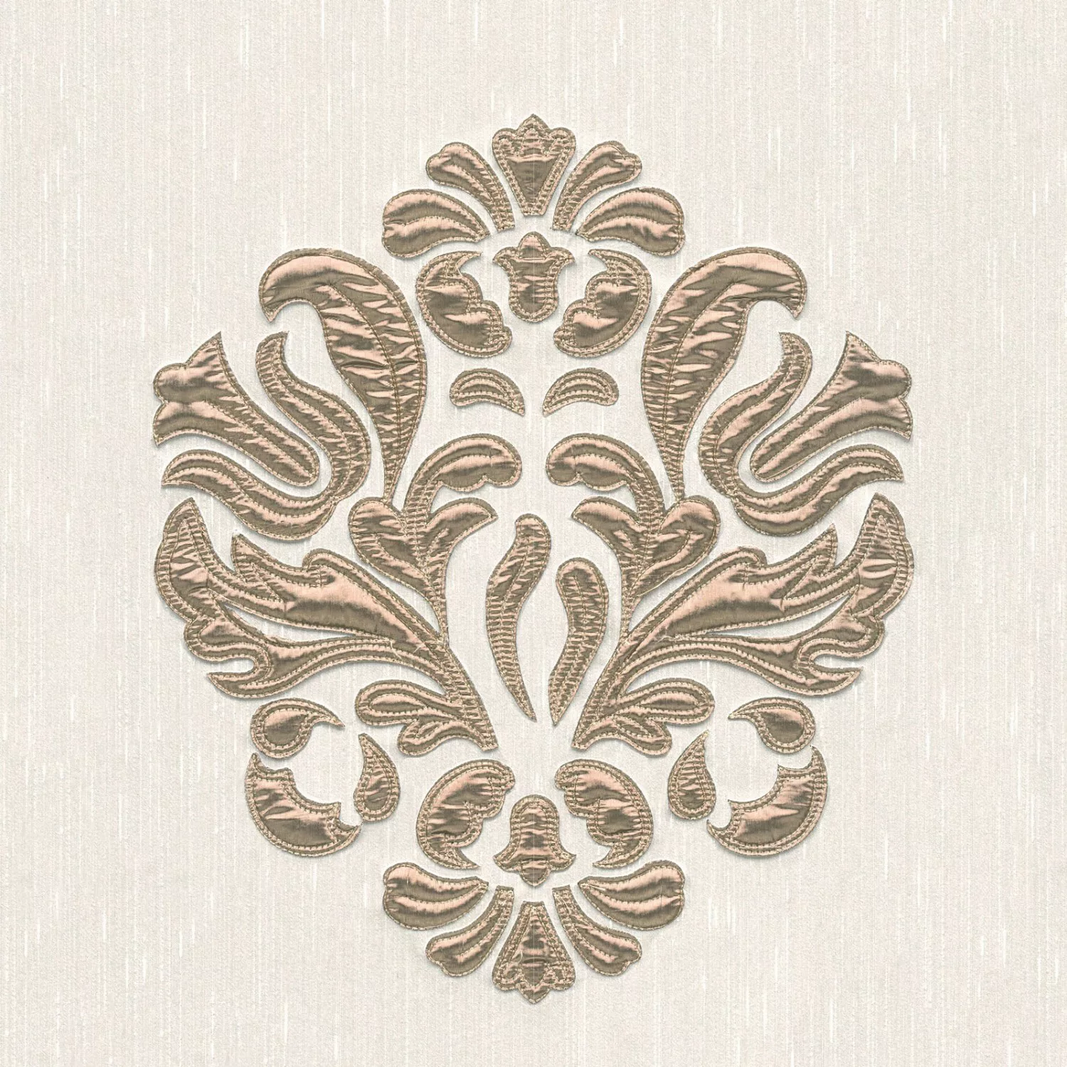 Bricoflor Ornament Tapete in Creme Gold ausgefallene Vlies Textiltapete mit günstig online kaufen