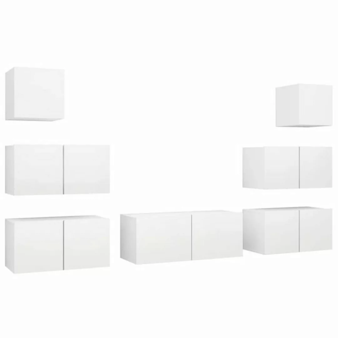 vidaXL TV-Schrank 7-tlg TV-Schrank-Set Weiß Spanplatte günstig online kaufen