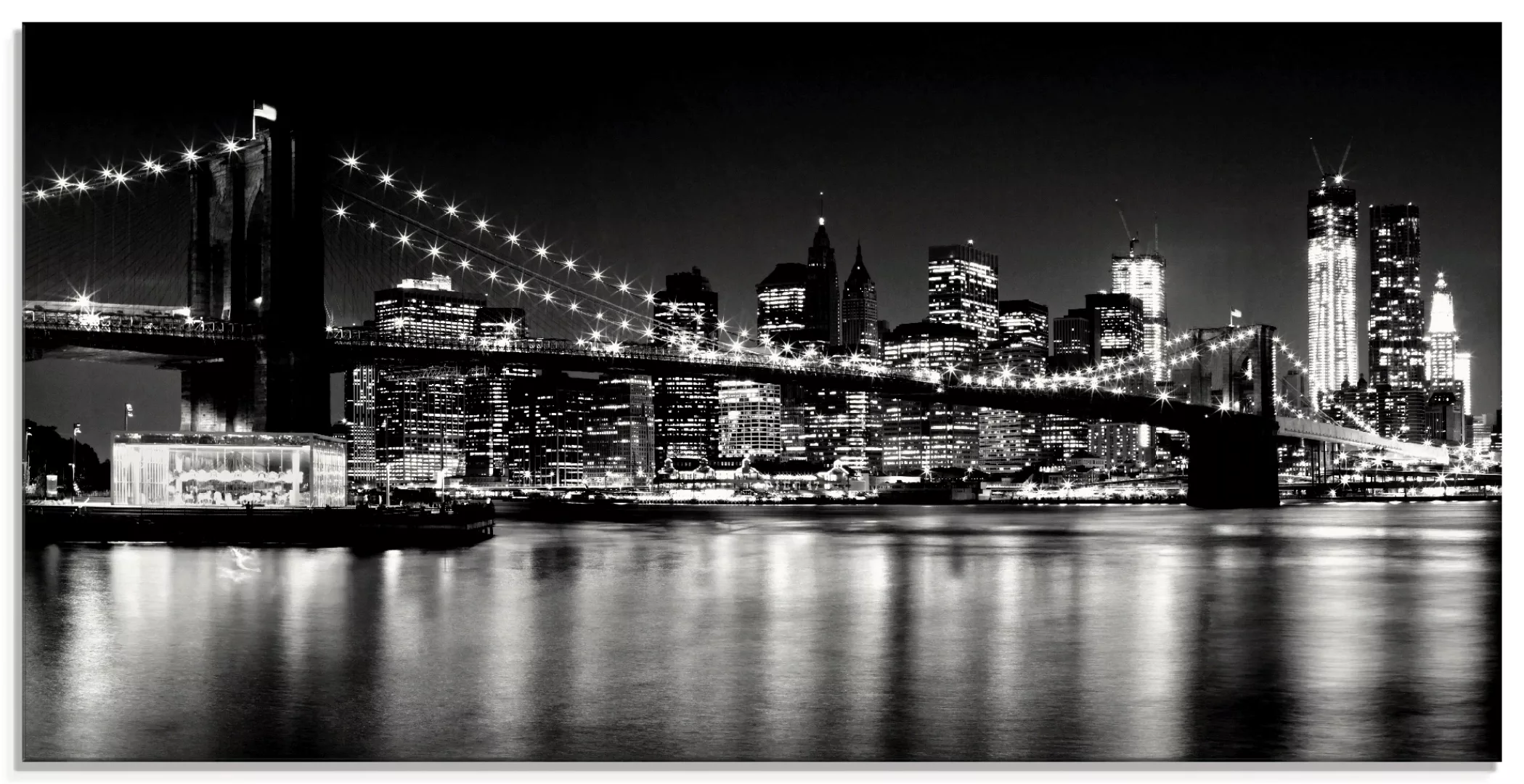 Artland Glasbild »Nächtliche Skyline Manhattan I«, Amerika, (1 St.) günstig online kaufen