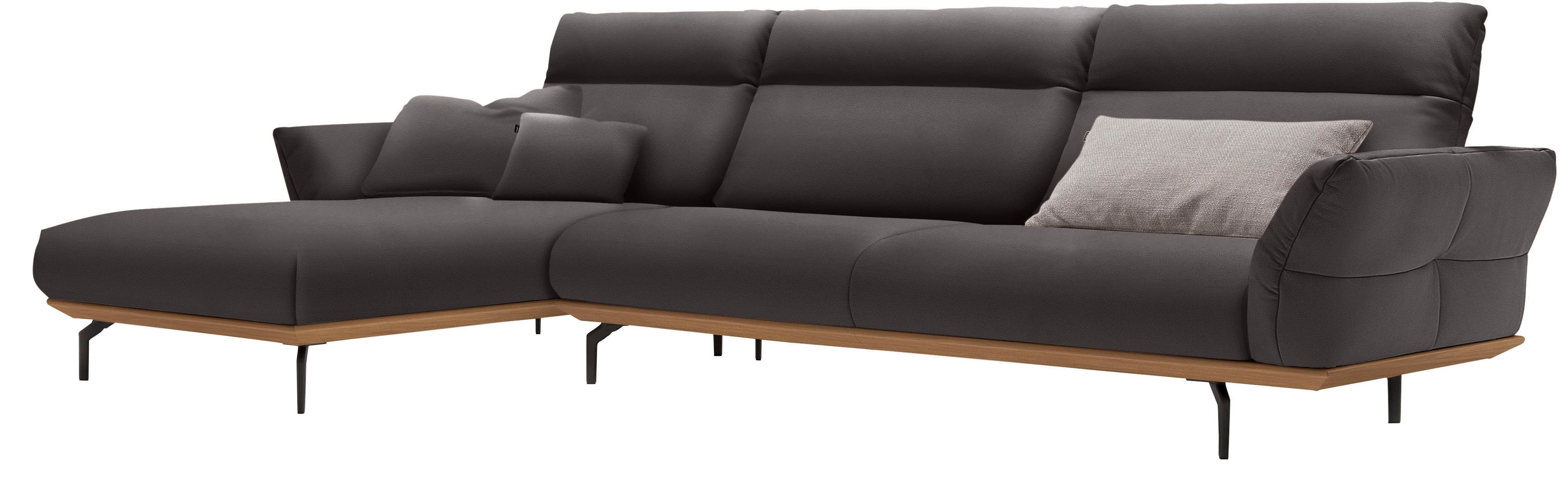 Creation BY ROLF BENZ Ecksofa »CR.460«, Sockel in Eiche, Winkelfüße in Umbr günstig online kaufen