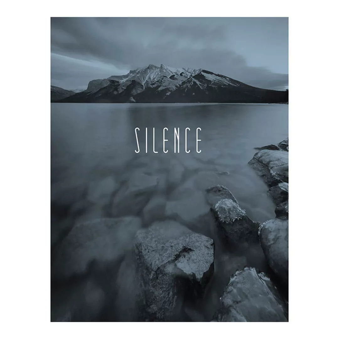 Komar Wandbild Word Lake Silence Steel Natur B/L: ca. 40x50 cm günstig online kaufen