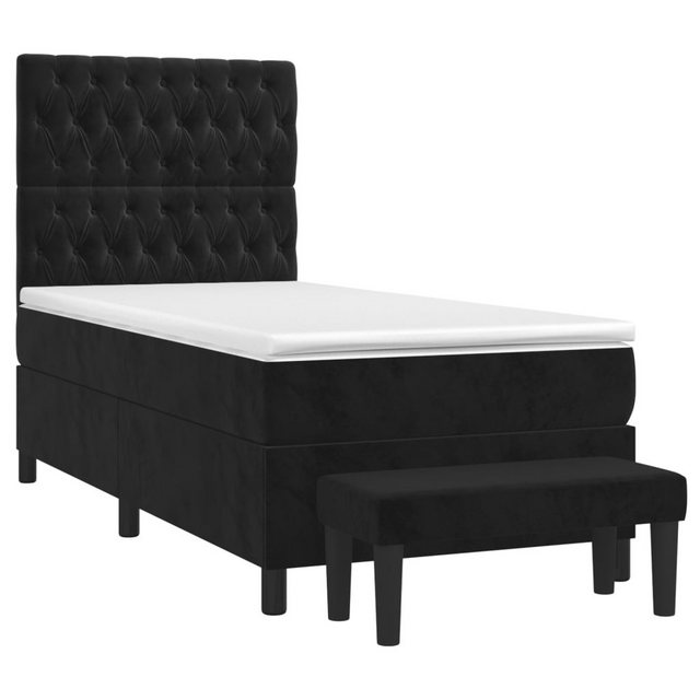 vidaXL Bett Boxspringbett mit Matratze Schwarz 80x200 cm Samt günstig online kaufen