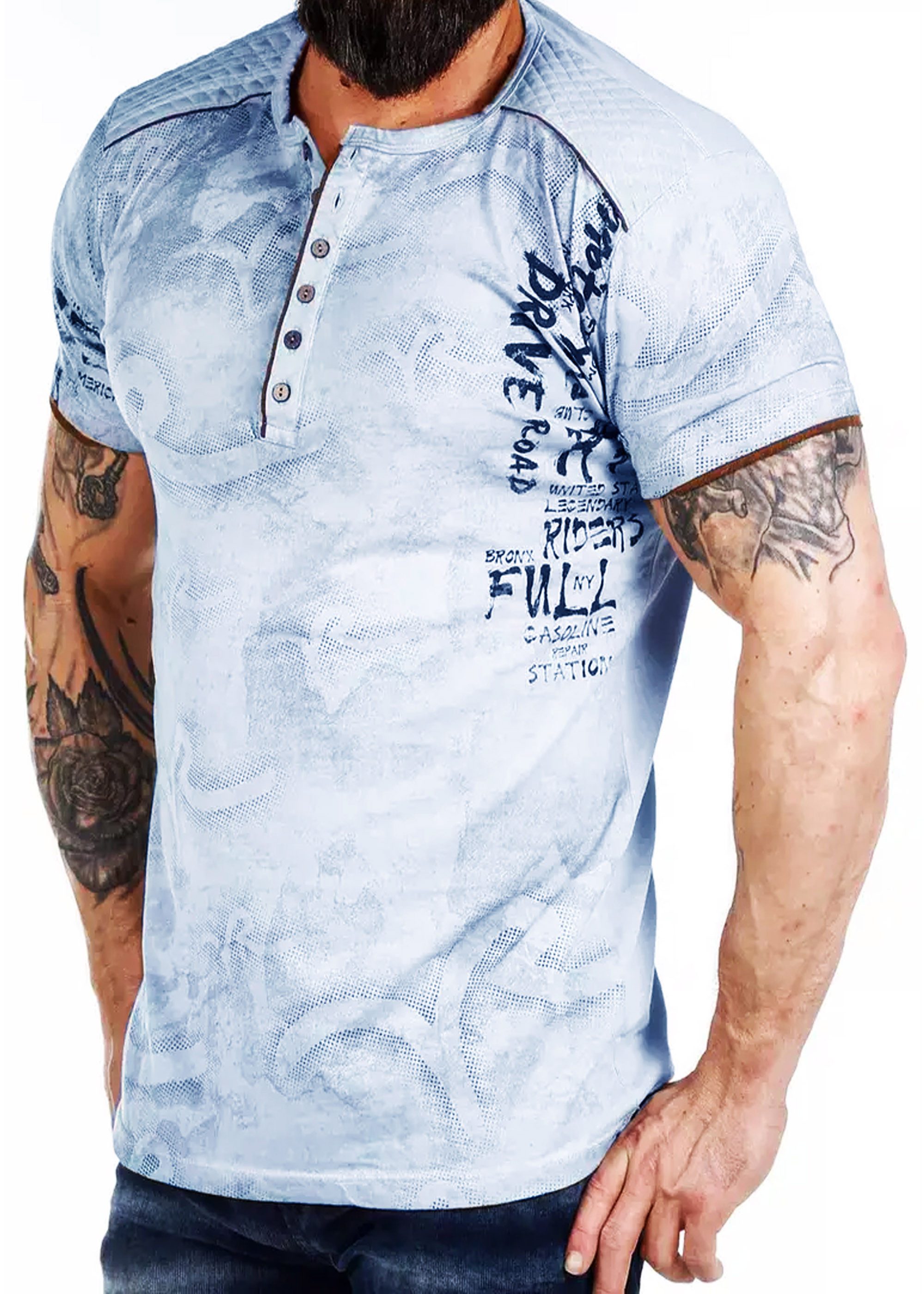 R-NEAL T-Shirt T-Shirt Washed Streetwear Printed günstig online kaufen