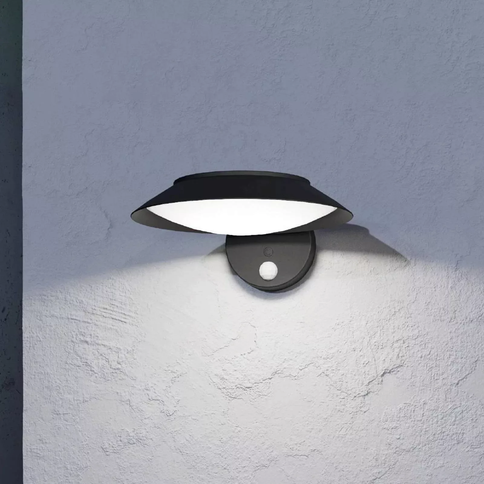 Solar-LED-Wandlampe Cerrisi, Breite 10,5 cm, schwarz, Sensor günstig online kaufen