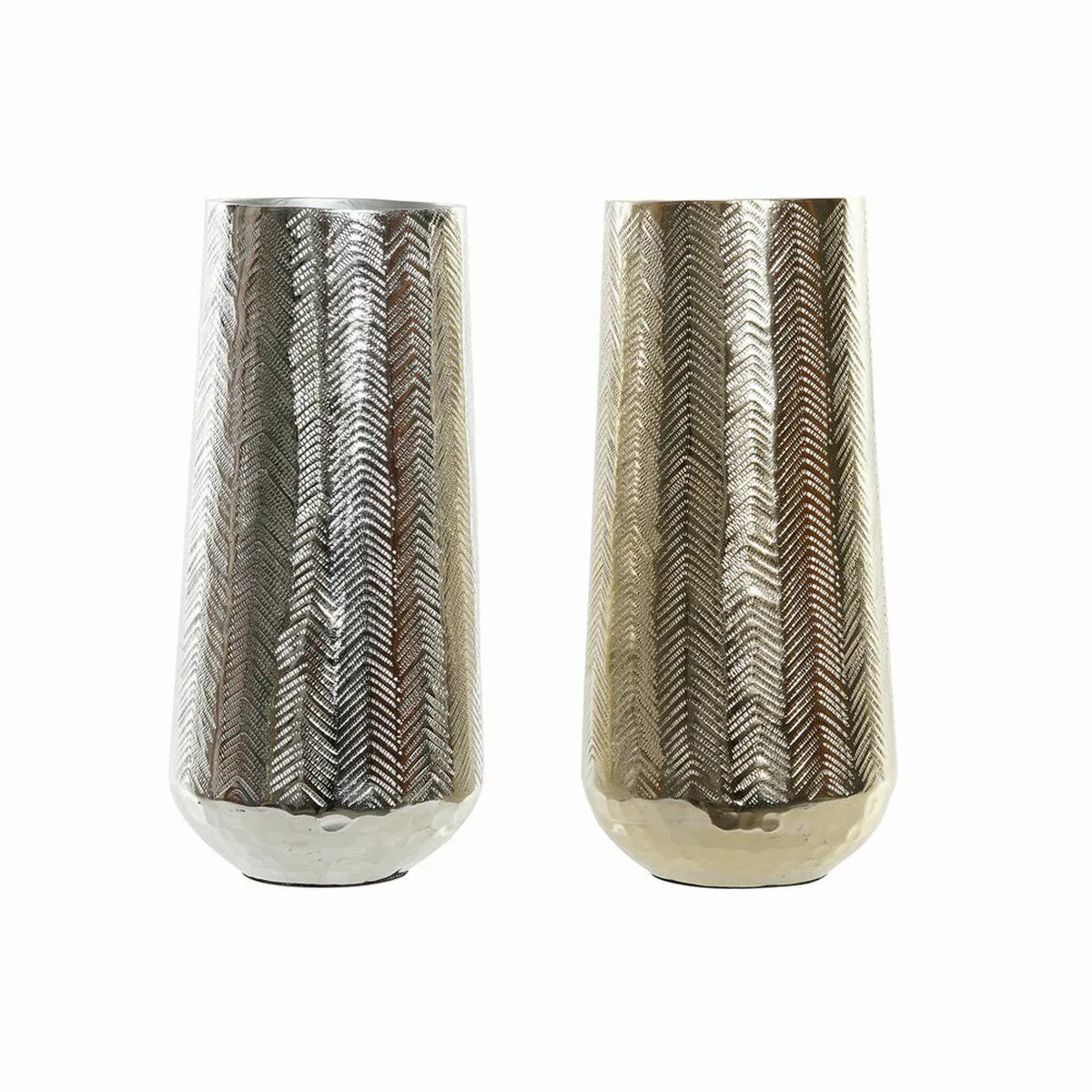 Vase Dkd Home Decor Aluminium Moderne Silberfarben (2 Pcs) (11 X 11 X 23.5 günstig online kaufen