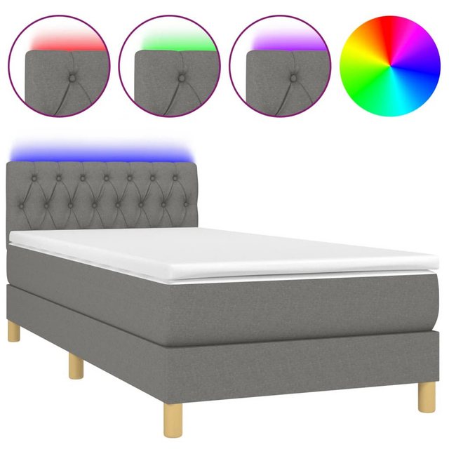 vidaXL Boxspringbett Bett Boxspringbett komplett mit Matratze & LED Stoff ( günstig online kaufen