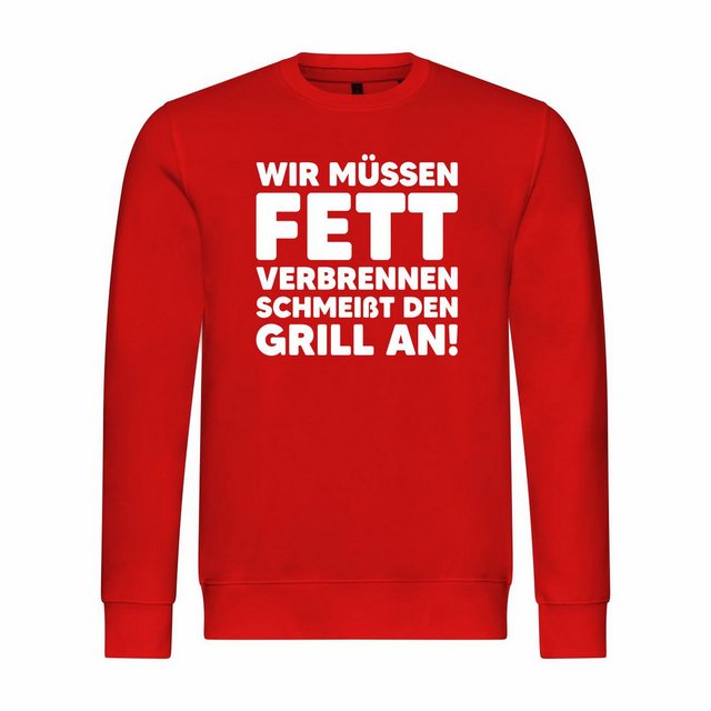 deinshirt Rundhalspullover Herren Sweatshirt Wir müssen Fett verbrennen sch günstig online kaufen