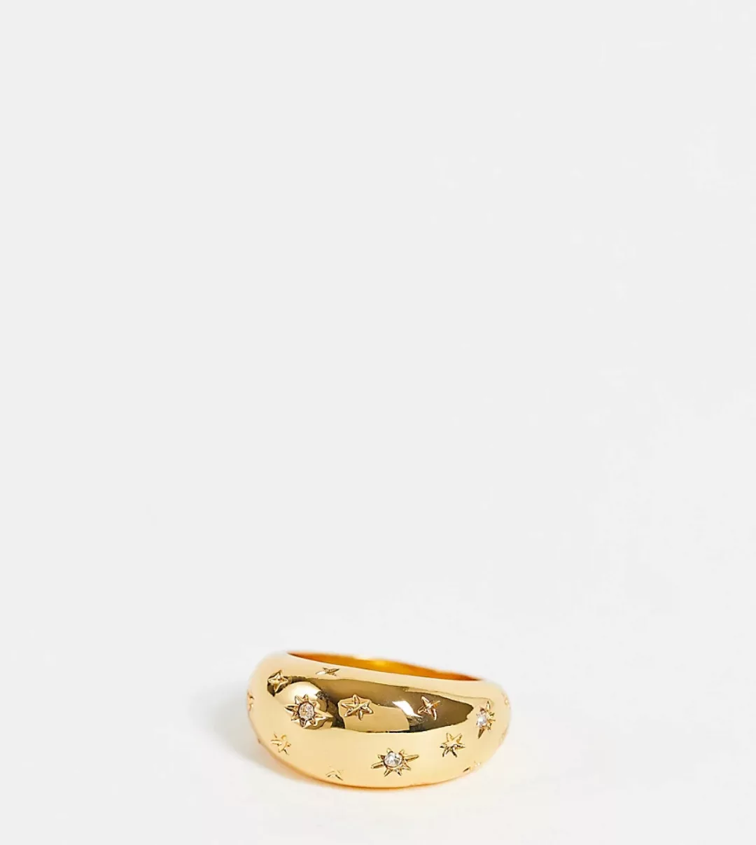 ASOS DESIGN Curve – Ring mit 14-karätiger Vergoldung, rundem Design und Him günstig online kaufen