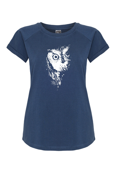Frauen Raglan T-shirt Mit Eule Biobaumwolle Ili4 günstig online kaufen